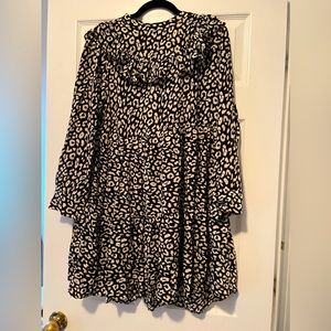 Black and Cream Leopard Dress